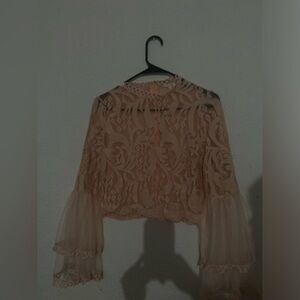 Elegant Lace Women Top - Pink